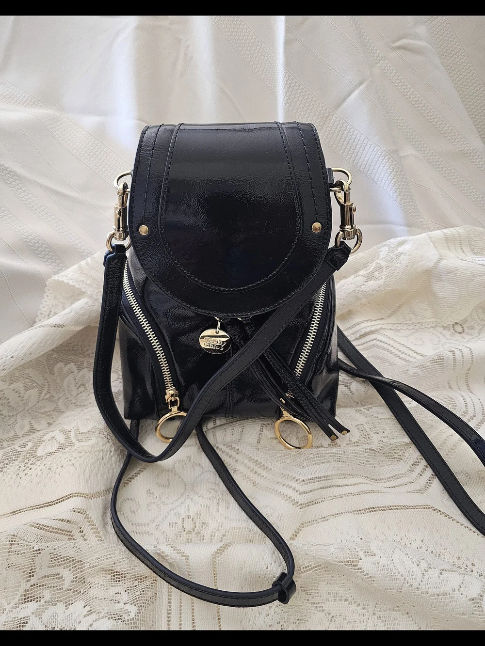 See By Chloe Patent Leather Backpack